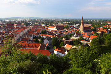 View over the historic city of Landshut, Bavaria, Germany