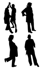 Silhouettes of pregnant woman