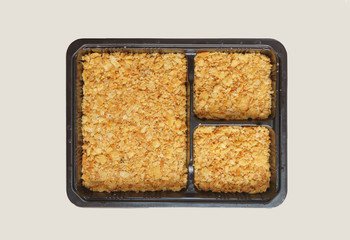 cracker crust in the square box : top view