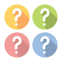 Question Mark Flat Icons Set