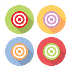 Target Sign Goal Flat Style Icons Set