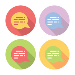 Chat Speech Bubble Flat Icons Set