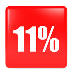 Discount 11 percent off. 3D illustration.
