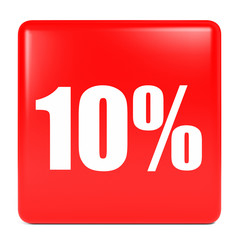 Discount 10 percent off. 3D illustration.