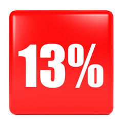 Discount 13 percent off. 3D illustration.