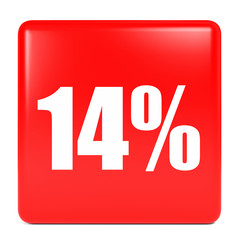 Discount 14 percent off. 3D illustration.