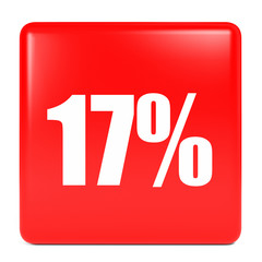 Discount 17 percent off. 3D illustration.