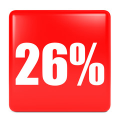 Obraz na płótnie Canvas Discount 26 percent off. 3D illustration.