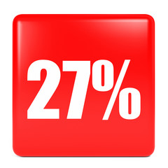 Discount 27 percent off. 3D illustration.