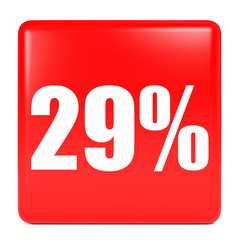 Discount 29 percent off. 3D illustration.