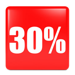 Discount 30 percent off. 3D illustration.
