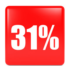 Discount 31 percent off. 3D illustration.