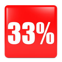 Discount 33 percent off. 3D illustration.