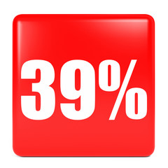 Discount 39 percent off. 3D illustration.