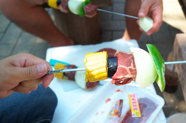 バーベキュー　串焼き