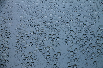 Rain drops on window , rainy day