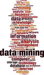 Data mining word cloud concept. Vector illustration