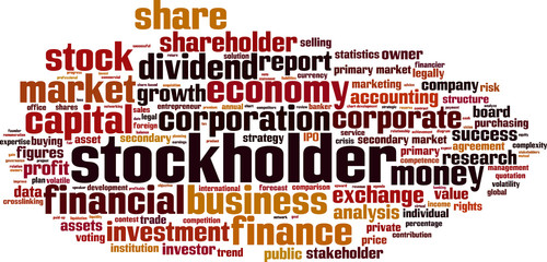 Stockholder word cloud concept. Vector illustration
