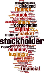 Obraz premium Stockholder word cloud concept. Vector illustration
