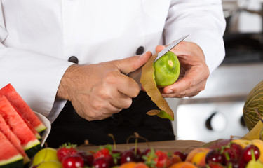 Chef with fruits