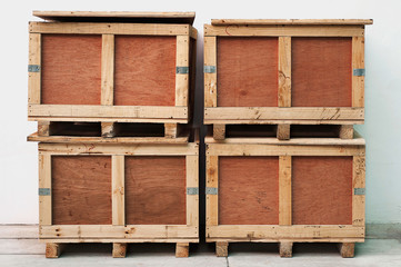 wood storage boxes front view