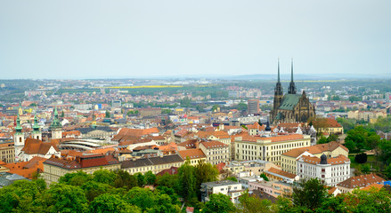 Fototapeta na wymiar Brno day time old city landscape