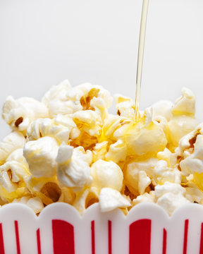 Butter Drizzling Over Popcorn