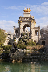 Fototapeta na wymiar Cascada fountain in Ciutadella Park, Barcelona.