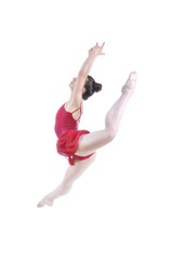 Fototapeta premium Beautiful artistic female ballerina working out, performing art element