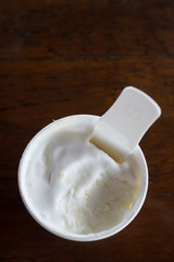 Close-up of a milk icecream