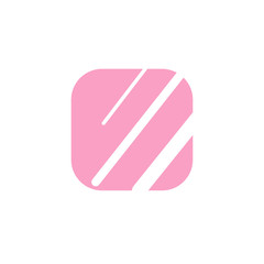 Icon geometric with lines pink modern flat button