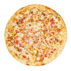 Ranch pizza isolated on white