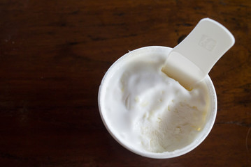 Close-up of a milk icecream