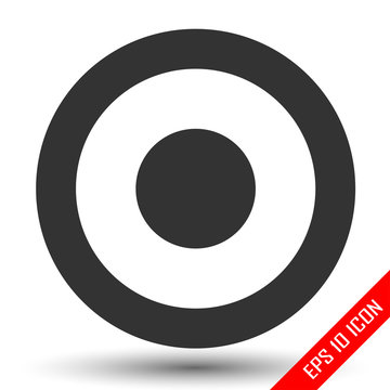 Aim icon. Simple flat logo of aim on white background. Vector illustration.