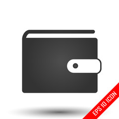 Wallet icon. Wallet sign. Simple flat logo of wallet on white background. Vector illustration.