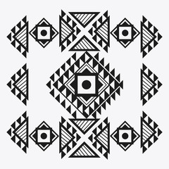 Tribal design. black and white abstract figure. vector graphic