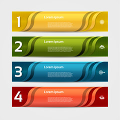 Fototapeta premium Modern wave infographics options banner. Vector illustration. can be used for workflow layout, diagram, number options, web design.