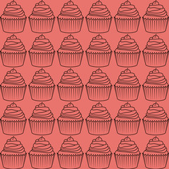 Decorated Cupcake. Sweet icon. vector graphic 