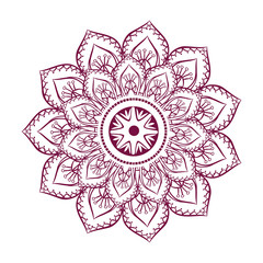 Garden icon. Flower plant  in form of mandale. vector graphic