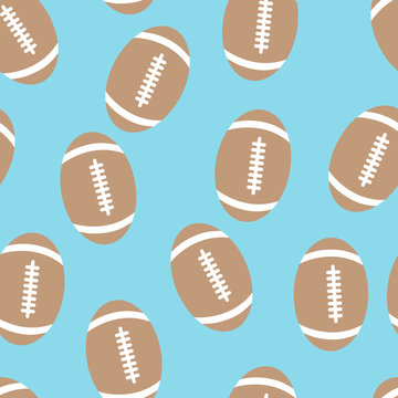 Seamless pattern of the leather balls for rugby