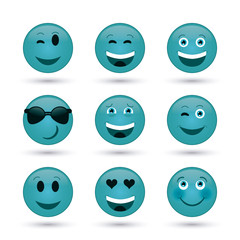 Face design. Cartoon icon. White background