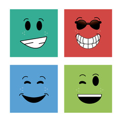 Face design. Cartoon icon. White background