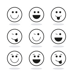 Face design. Cartoon icon. White background