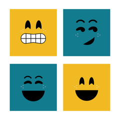 Face design. Cartoon icon. White background