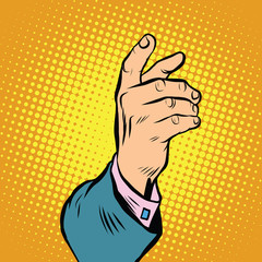 Male hand pointing or holding