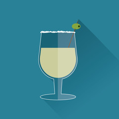 drink design. cocktail icon. Flat illustration