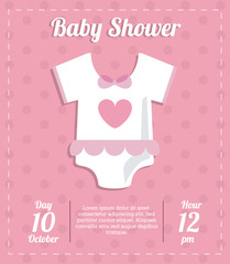 Baby Shower design. cloth  icon.  pink illustration, vector grap