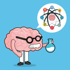 Science design. Colorfull illustration. Brain icon