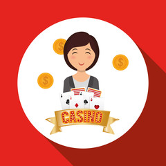 Casino design. Person and Game icon. Isolated illustration