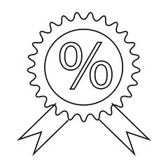 Label discount icon, outline style